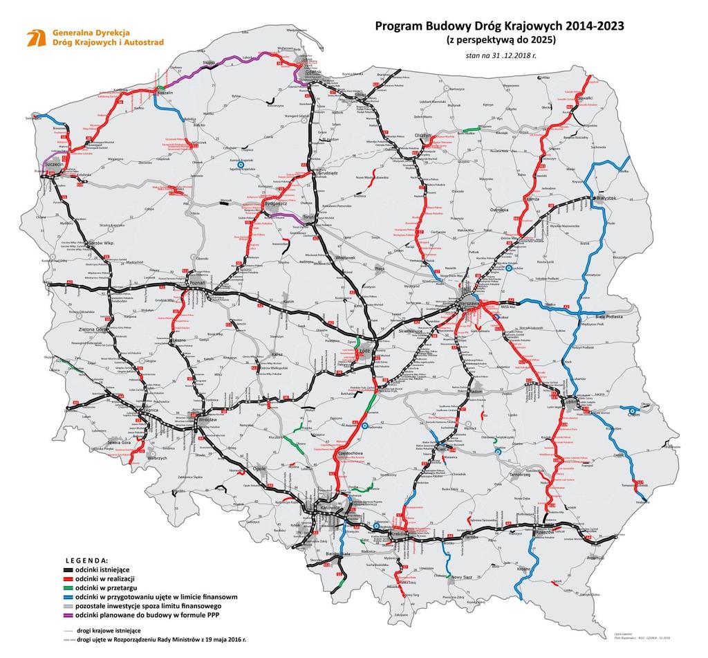 Rok 2018 w GDDKiA W 2018 r. GDDKiA udostępniła do ruchu 321,4 km nowych dróg, z czego ok. 80 km dróg na Dolnym Śląsku, tj. : S3 na odcinku Lubin PółnocBolków o długości ok.