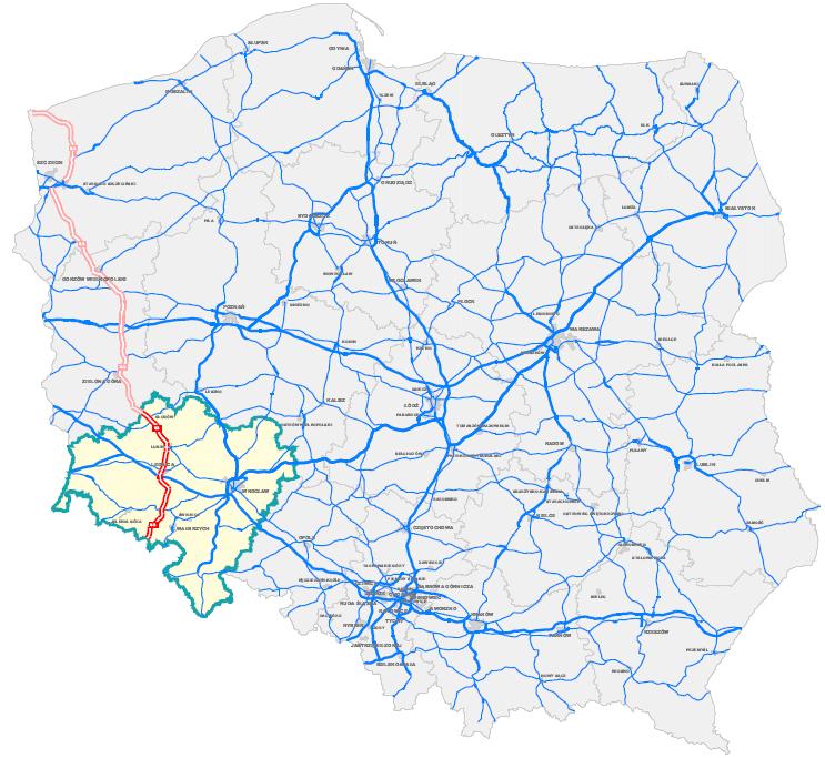 Budowa drogi ekspresowej S3 Droga S3 docelowo będzie miała długość 508,3 km i będzie przebiegać południkowo od zespołu portów morskich Szczecin Świnoujście na północy, do południowej granicy Polski w