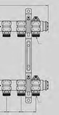 uszczelnienie płaskie 50 ± 2 50 ± 2 50 ± 2 50 ± 2 Gwint zewnętrzny G¾ ze stożkiem wewnętrznym wg DIN EN 16313 Dane techniczne Długości całkowite 2 obiegi grzewcze = 142 3 obiegi