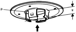 Włożyć wkrętak między regulator (4) a mocowanie (19) w sposób przedstawiony na rysunku. Aby odłączyć regulator od mocowania, uderzyć młotkiem we wkrętak.