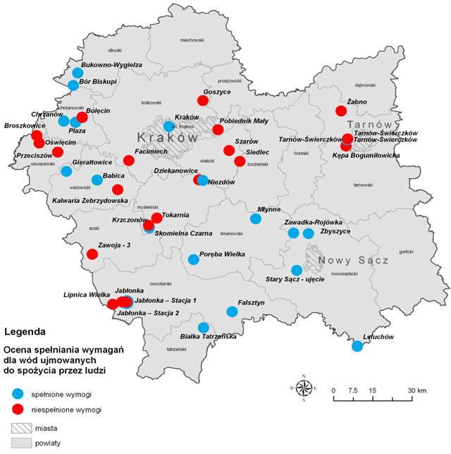 Ocena spełniania wymagań określonych dla wód