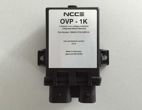 SYSTEM KONTROLNY NCC OVP BOX Moduł OVP zapewnia bezusterkową pracę reflektorów NCC oraz lamp. Filtruje przepięcia w systemie do 2000 V zapobiegając uszkodzeniom lub usterkom.