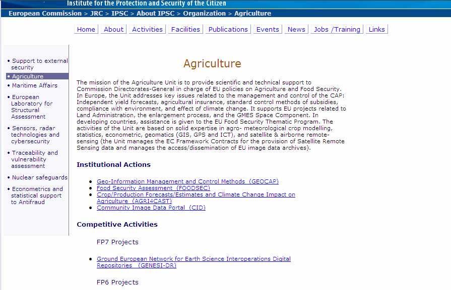 JRC IPSC Agriculture http://ipsc.