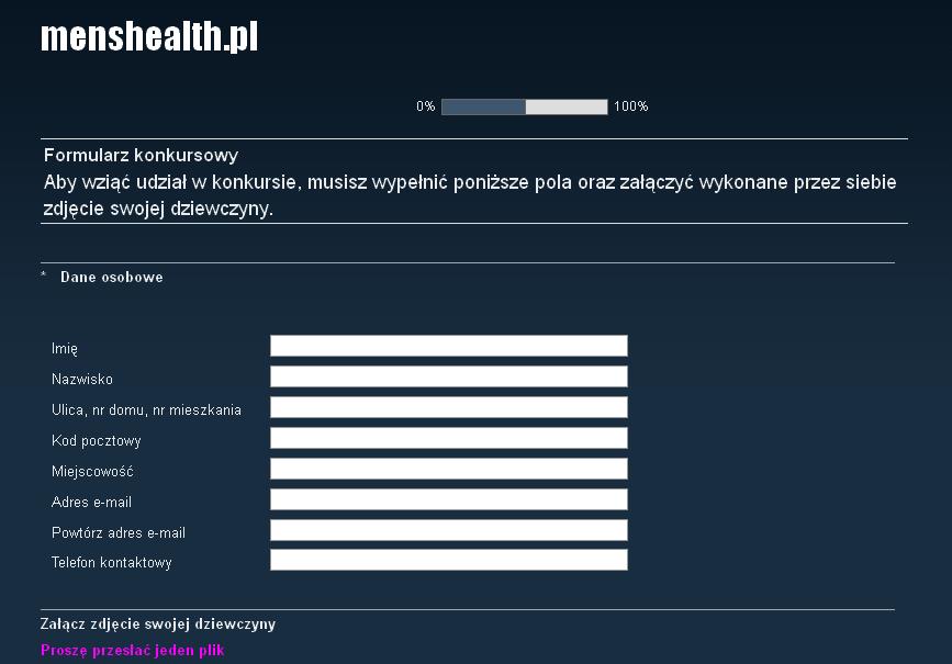 formularz) 2) Post na profilu