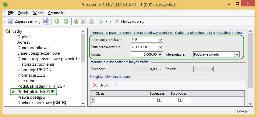 Na podstawie informacji otrzymanej z ZUS ustala prawidłową podstawę wymiaru składek emerytalno-rentowych za cały okres za który były nadpłacone składki.