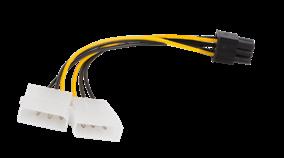 CA-HDHD-10CU-0015 15 Czarny, czerwony, żółty KABEL ZASILAJĄCY MOLEX(M)->SATA(F) X2 KABEL