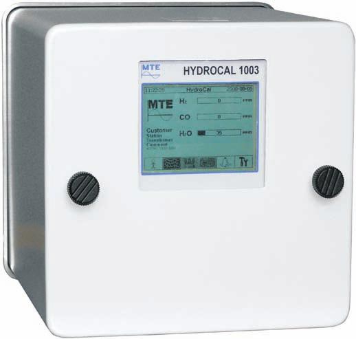Urządzenia diagnostyki [Urządzenia diagnostyki on-line transformatora] Urządzenie do pomiaru zawartości gazów i wody w oleju typ Hydrocal Czujniki Hydrocal produkcji MTE Meter Test Equipment