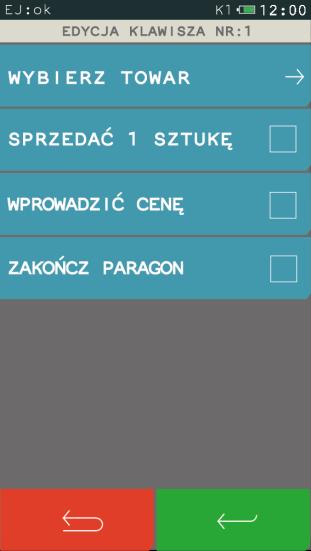 Wybór towaru - według numeru towaru - według nazwy Automatyczna Cena będzie wprowadzana podczas sprzedaży sprzedaż jednej sztuki towaru Po sprzedaniu towaru paragon zostanie automatycznie zamknięty