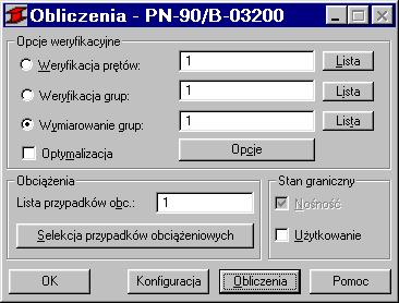 Słup obciążony będzie siłą P = 1150 kn.