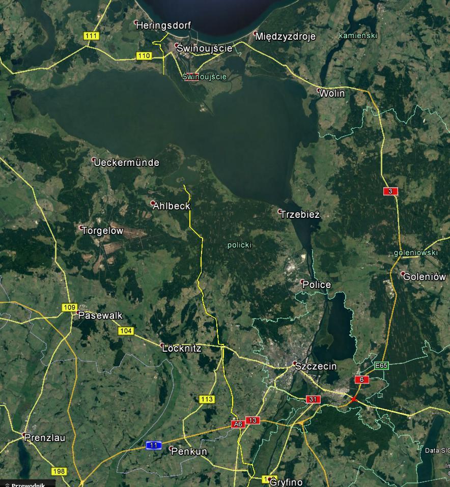 PROM Istniejące przeprawy przez Odrę w rejonie Szczecina i na odcinku w