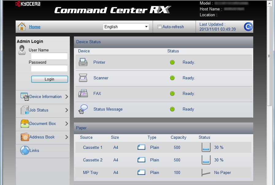 > Funkcje urządzenia Bardziej wydajne korzystanie z funkcji Wykonywanie zdalnych operacji (Command Center RX) Można uzyskać dostęp do urządzenia zdalnie, aby