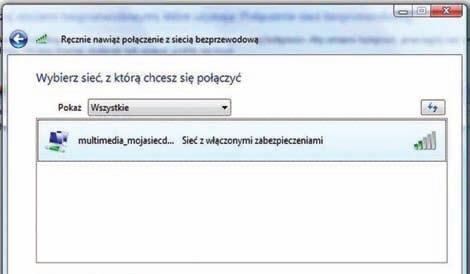 Zaznacz nazwę skonfigurowanej sieci bezprzewodowej. Następnie kliknij przycisk Połącz.