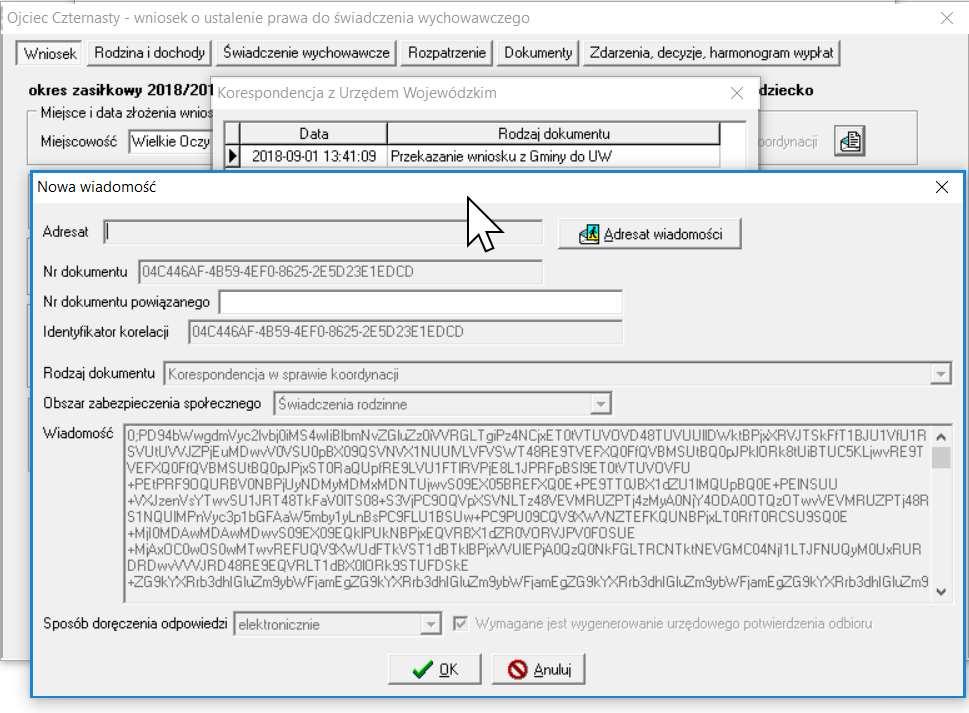 automatycznie przygotuje do wysyłki wiadomość którą za