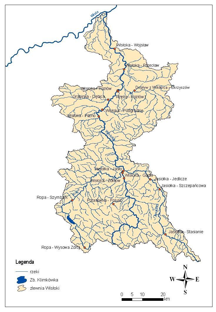 Mapa. Sieć monitoringu wód