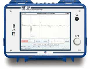 Cyfrowy reflektometr impulsowy RIF-9P umożliwia: Pomiar odległości od uszkodzenia oraz nieciągłości w kablach symetrycznych i asymetrycznych za pomocą metody lokalizacyjnej (odbicie w domenie