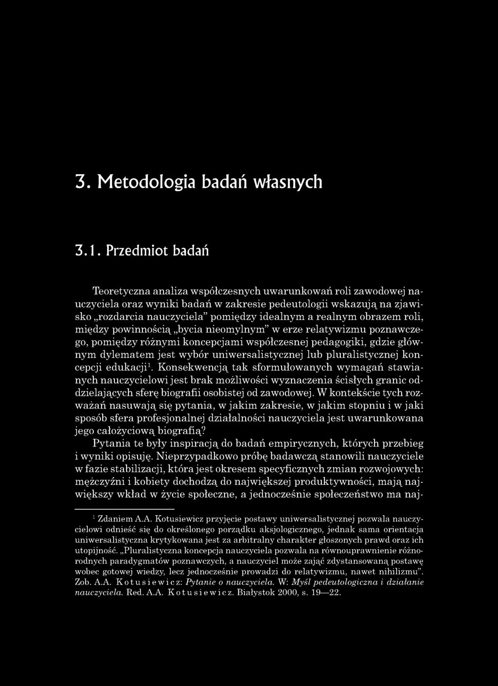 3. Metodologia badań własnych 3.1.