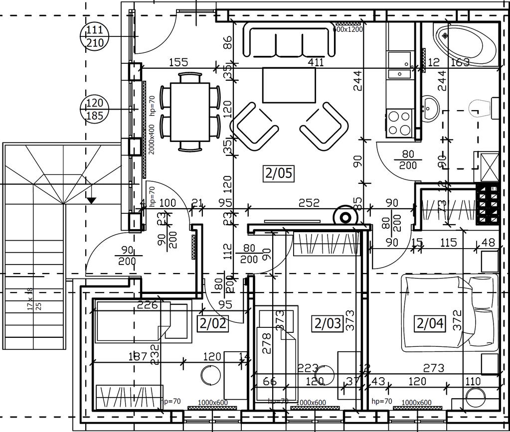 Szczegółowy opis apartamentów i domków F2 ZZANTRESOLĄ F2 OPTYMALNY OPTYMALNY ANTRESOLĄ Zestawienie pomieszczeń Lokal F2 Zestawienie pomieszczeń Lokal F2 2/01 wiatrołap 1,43 2/01 pokój wiatrołap 1,43