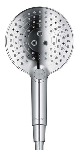 18 hansgrohe Główki prysznicowe Do każdego typu prysznica odpowiedni natrysk Główki prysznicowe Technologia Select przy główce prysznicowej sprawia, że kąpiel pod prysznicem jest jeszcze