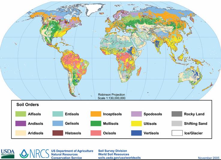 Gleby świata wg USDA 37/46 Gleba jako zapis interakcji między czynnikami środowiskowymi w czasie gleby podobnego typu występują w obrębie rejonów o zbliżonym klimacie i okrywie roślinnej względne