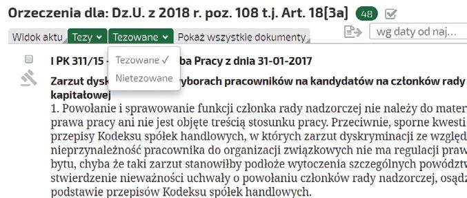 D Wybór z listy Orzeczenia pozwoli dotrzeć