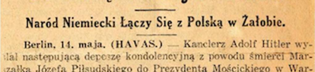 Pisał: Smutna wiadomość o zgonie Pani małżonka, jego ekscelencji Marszałka