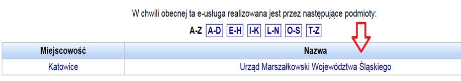 Nastąpi przekierowanie do strony Karta usług.