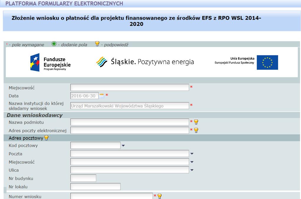 Śląskiego/Wojewódzki Urząd Pracy: Po przekierowaniu na kolejną stronę ponownie kursorem