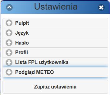 Ustawienia użytkownika, odświeżanie danych Pulpit Można dopasować wygląd strony np.: motyw tła, wyświetlanie nazw funkcji oraz istnieje możliwość włączania/wyłączania elementów ekranu np.