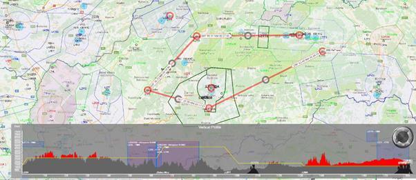 Obsługa wysłanych FPL - Funkcje RYSUJ TRASĘ / UKRYJ TRASĘ Przenosi nas do głównego widoku mapy, na której widoczna