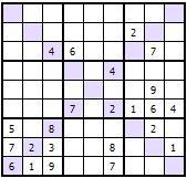 X Na planszy sudoku cyfry na obu