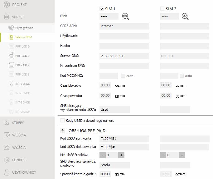 SATEL PERFECTA 19 Kod MCC/MNC [618.MCC/MNC / 628.MCC/MNC] kody operatora sieci GSM, do której ma się logować karta SIM. Wprowadź kolejno: MCC (Mobile Country Code) kod kraju (np.