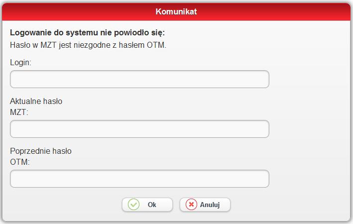 Rysunek 11 - Formularz zmiany hasła Aby zmiana hasła przebiegła pomyślnie użytkownik musi wpisać w kolejne pola swój login, hasło jakie jest zapisane w repozytorium tożsamości CSIZS i ostatnie hasło