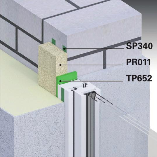 illbruck MOWO - Typ 1 Płyta instalacyjna PR011, umożliwia częściowe wysunięcie okna w warstwę ocieplenia budynku (do 35mm poza obrys muru) Możliwe zastosowanie łączników do