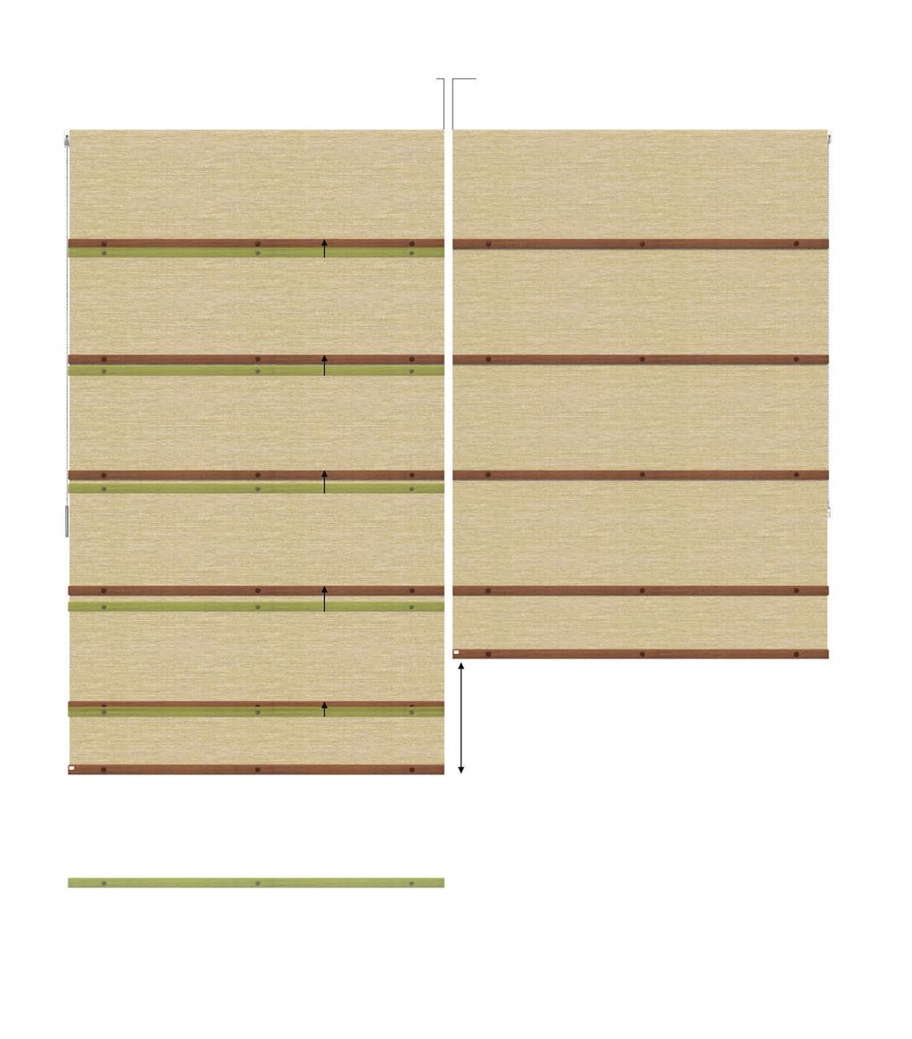 3. Łączenie rolet różniących się długością Wyrównywanie może sprawić, że potrzebna będzie inna liczba listew drewnianych niż w przypadku rozwiązań standardowych.