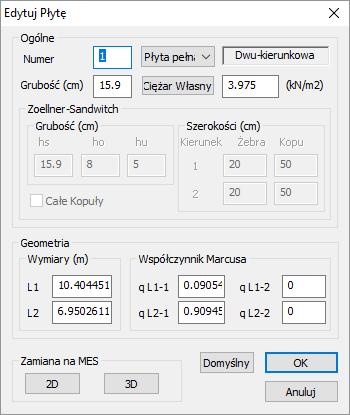 Najnowsza wersja SCADA Pro zawiera również moduł do sprawdzania ugięć płyt. Sprawdzenie ugięcia na podstawie 7.4.2 i 7.4.3 z EC2 przedstawiony jest na końcu rezultatów dla każdej płyty.