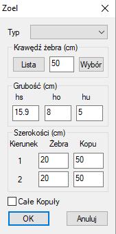 STROP ZOELLNER Polecenie służy do konwertowania płyty pełnej w płytę Zoellnera lub warstwową (sandwich slab).