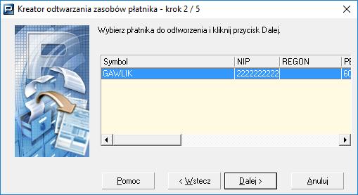 Rysunek 64. Okno kreatora odtwarzania zasobów płatnika krok 2/5 7.