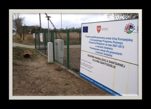 Budowa kanalizacji sanitarnej dla wsi Bartodzieje Dokończono zadanie rozpoczęte w 2011 roku.