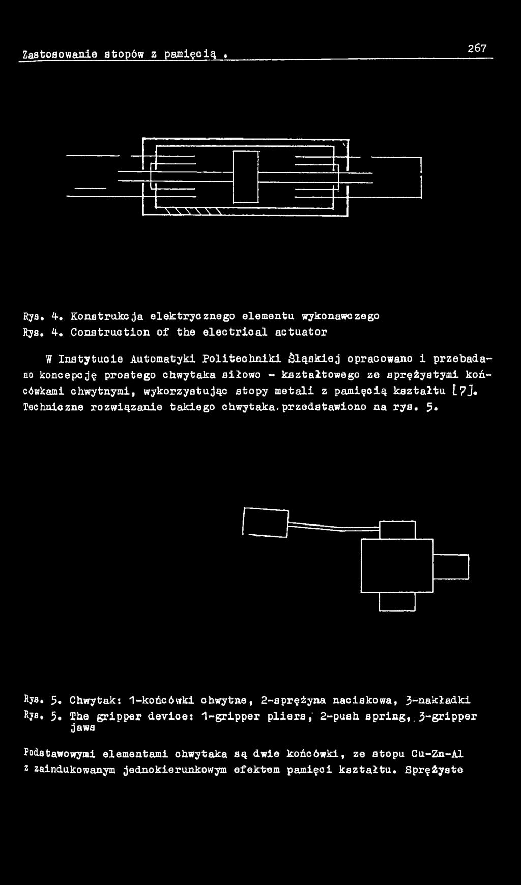 1-końcówki chwytne, 2-aprężyna naciskowa, 3-nakładki Rys. 5. The gripper device: 1-gripper pliers,' 2-push spring,.