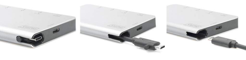 5.0 OBSŁUGA 1) Podłącz żeński port USB-C tego produktu do urządzenia USB-C. 2) Podłącz dwa wyjścia USB 3.0 tego produktu do dwóch urządzeń USB 3.0/2.0. 3) Podłącz telewizor HD do wyjścia HDMI
