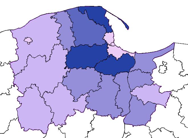 Zmiany kapitału ludzkiego i społecznego na OW Przyrost ludności w wieku poprodukcyjnym na OW woj. pomorskiego.