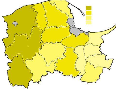 ekologiczne z podziałem na powiaty na dzień 26.06.