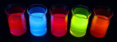Związki aromatyczne i heterocykliczne 2. Niektóre barwniki (np. fluoresceina, eozyna, rodamina) 3. Związki biologiczne: a. aromatyczne aminokwasy (np. tryptofan), b.
