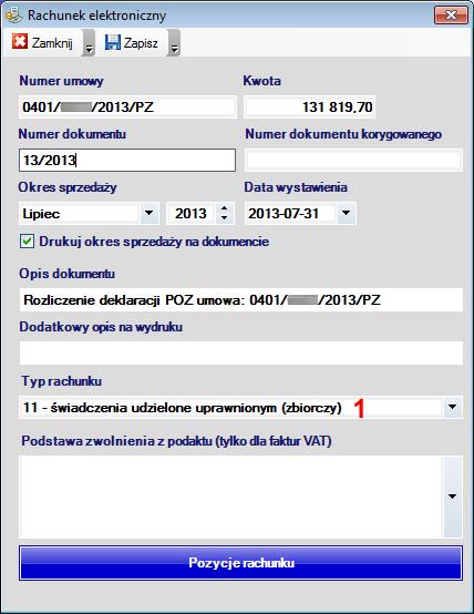 Zmiany wprowadzone w wersji 1.56.0 Rozliczenia NFZ Zmodyfikowano typ rachunku elektronicznego obowiązujący od 1 września 2013 roku zgodnie z komunikatem NFZ: http://www.nfz.gov.pl/new/index.php?