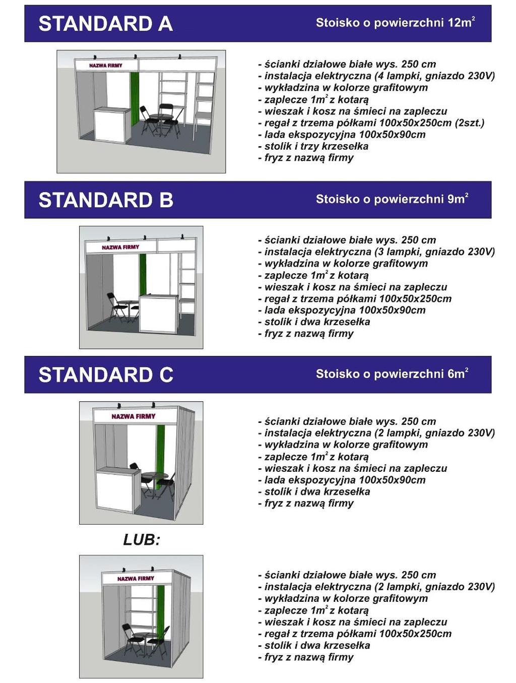 Załącznik nr 1 Wybieram standard stoiska: Nazwa