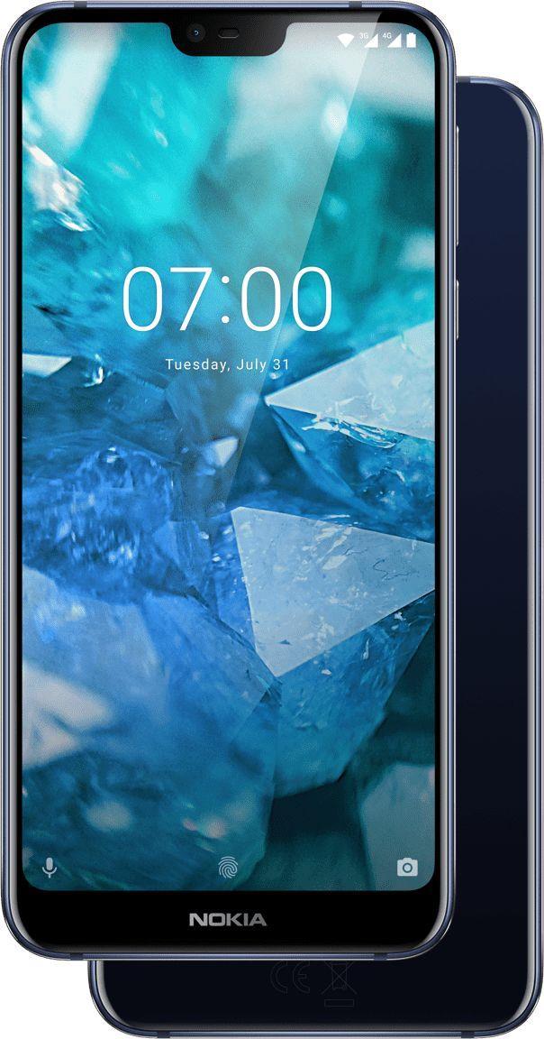 Nokia 7.1 Specyfikacja: Wyświetlacz - 5.84 ; 1080 x 2280 pix, 432 PPI; System operacyjny - Android 9.0 Pie; Aparat główny -12 Mpix + 5 Mpix; Kamera przednia - 8 Mpix; Procesor - ośmiordzeniowy 1.