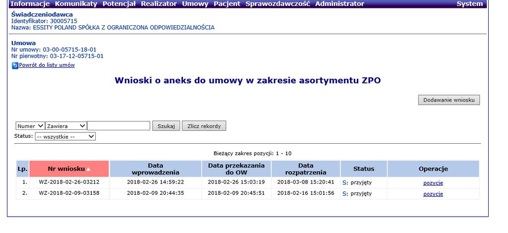 SZOI Aktualizacja umowy z NFZ o nowy zestaw KROK 3 W kolejnej