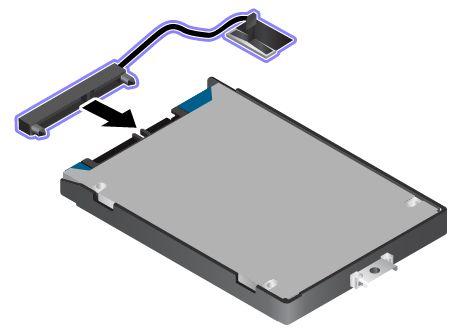 8. Podłącz kabel napędu do nowego dysku. Informacja: Komputer może być wyposażony w dysk Serial Advanced Technology Attachment (SATA) lub Peripheral Component Interconnect Express (PCIe).
