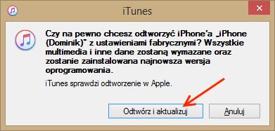 13. W następnym oknie klikamy na Odtwórz i aktualizuj 14.