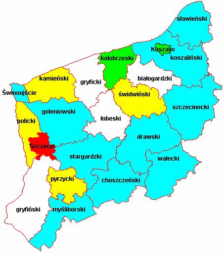 WOJEWÓDZTWO ZACHODNIOPOMORSKIE EGZAMIN GIMNAZJALNY 2007 ANEKS Porównanie wyników uzyskanych przez uczniów w powiatach z wynikiem krajowym Egzamin gimnazjalny część: HUMANISTYCZNA MATEMATYCZNO -